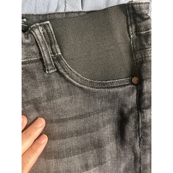 Judy Blue Maternity High Waist Fringed Stretch Panel Black Jean Shorts Size‎ M - Picture 7 of 9